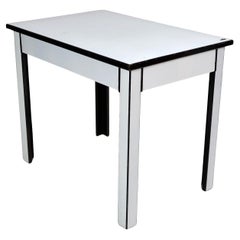 Retro Black & White French Enamel Rectangular Table