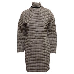 Vintage Black & White Gianni Versace Checkered Wool Dress Size US S