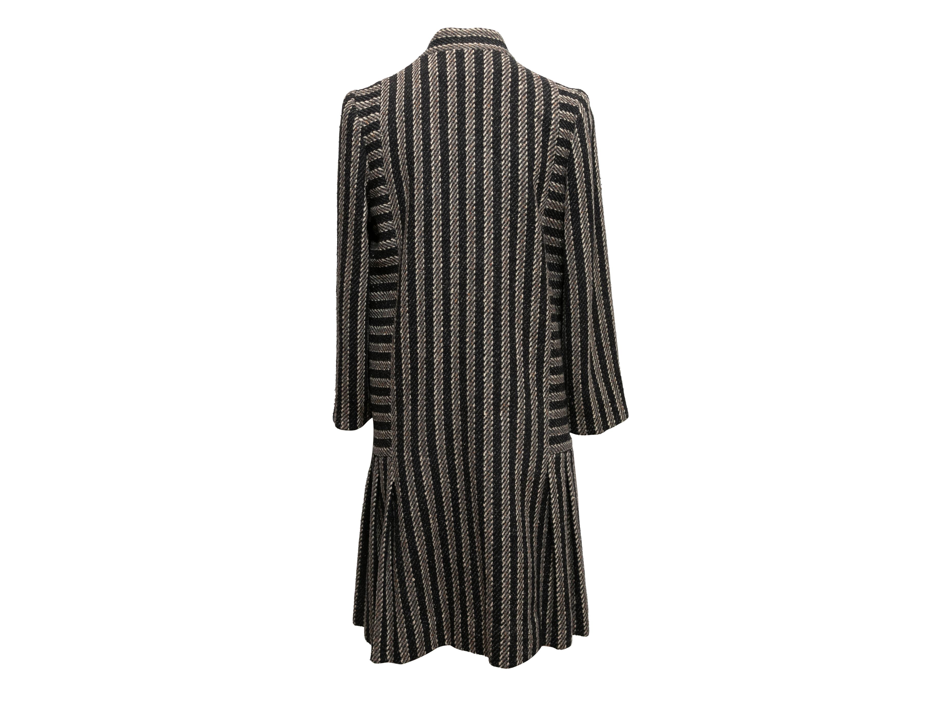 Vintage Black & White Pauline Trigere for Bergdorf Goodman Wool Coat Size O/S For Sale 2