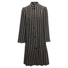Vintage Black & White Pauline Trigere for Bergdorf Goodman Wool Coat Size O/S