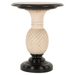 Vintage Black White Pineapple Occasional Side Table