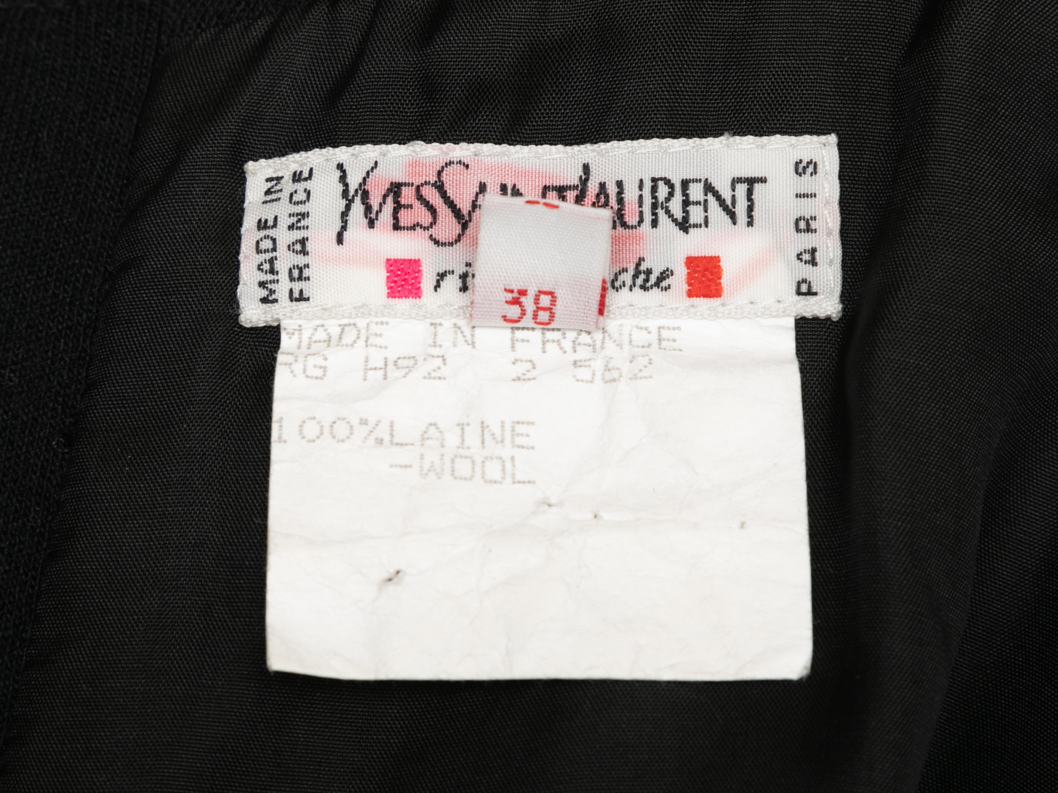 Yves Saint Laurent - Robe vintage noire et blanche en laine, taille FR 38 1