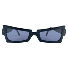 Retro Black Wing Mask Frame Sunglasses 1980's