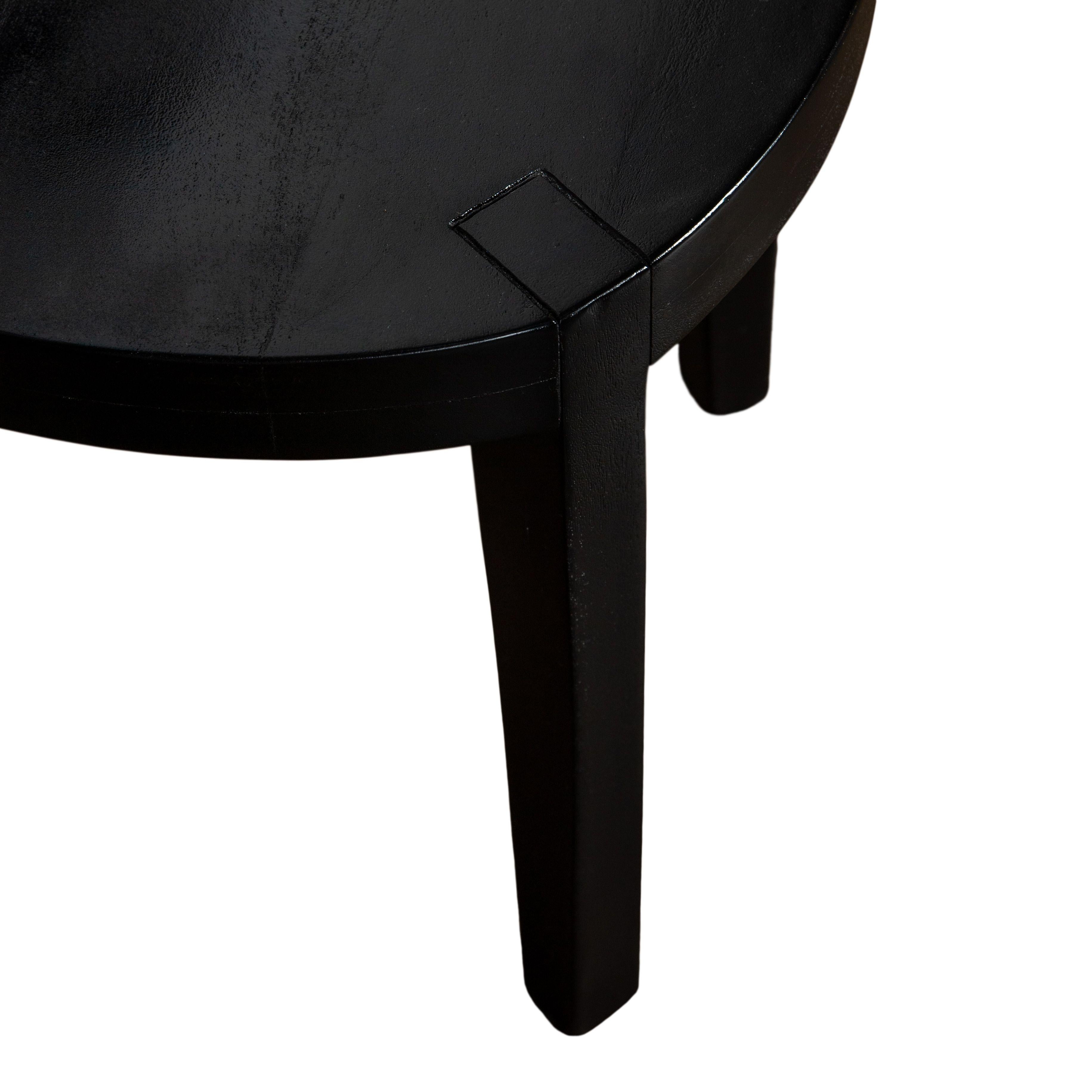 20th Century Vintage Black Wood Dining Chairs (Set of 4 Chairs) For Sale