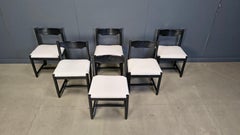 Vintage black wooden dining chairs, 1970s