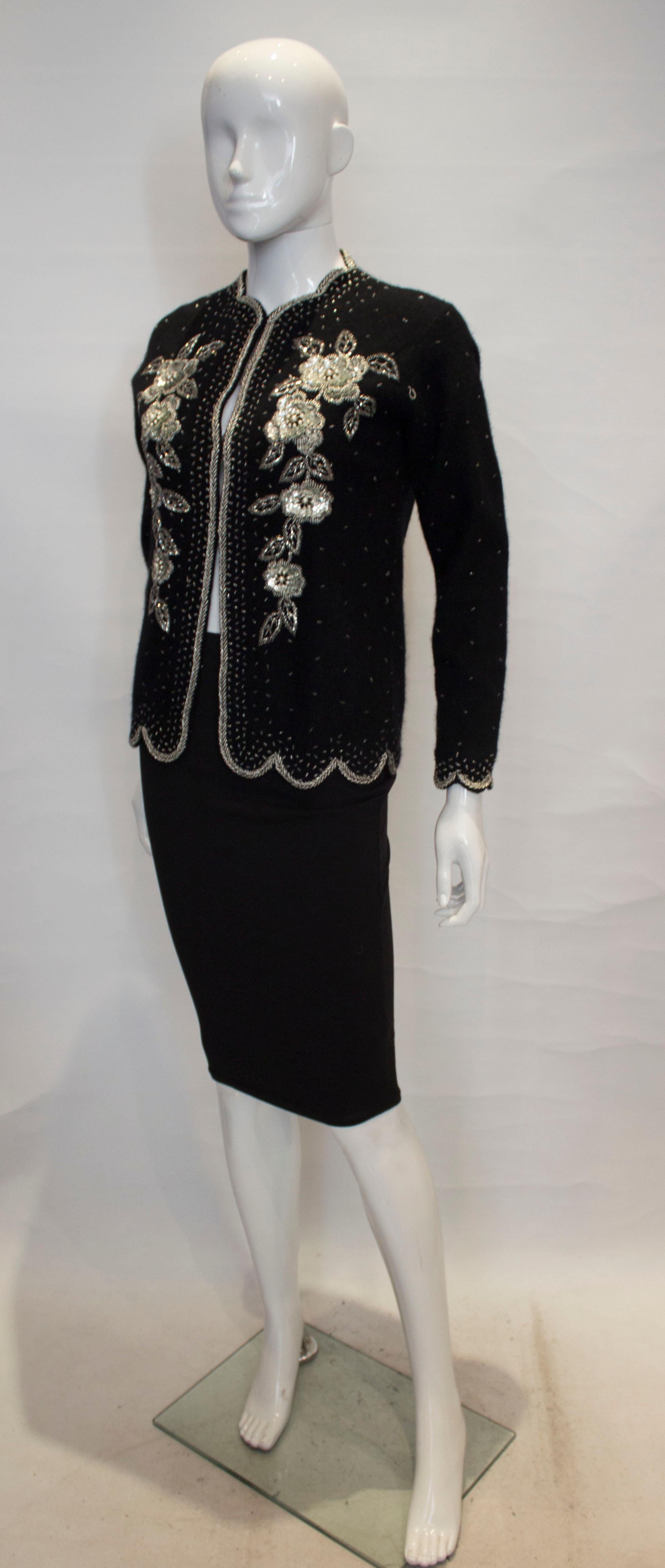 black embellished cardigan