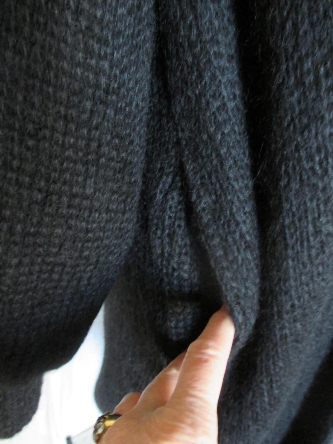 Vintage Black Wool Mink Fur Coat Vest  For Sale 3