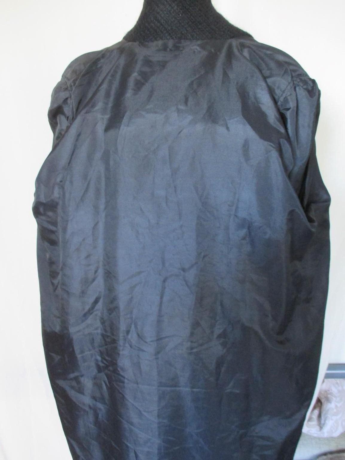 Vintage Black Wool Mink Fur Coat Vest  For Sale 4