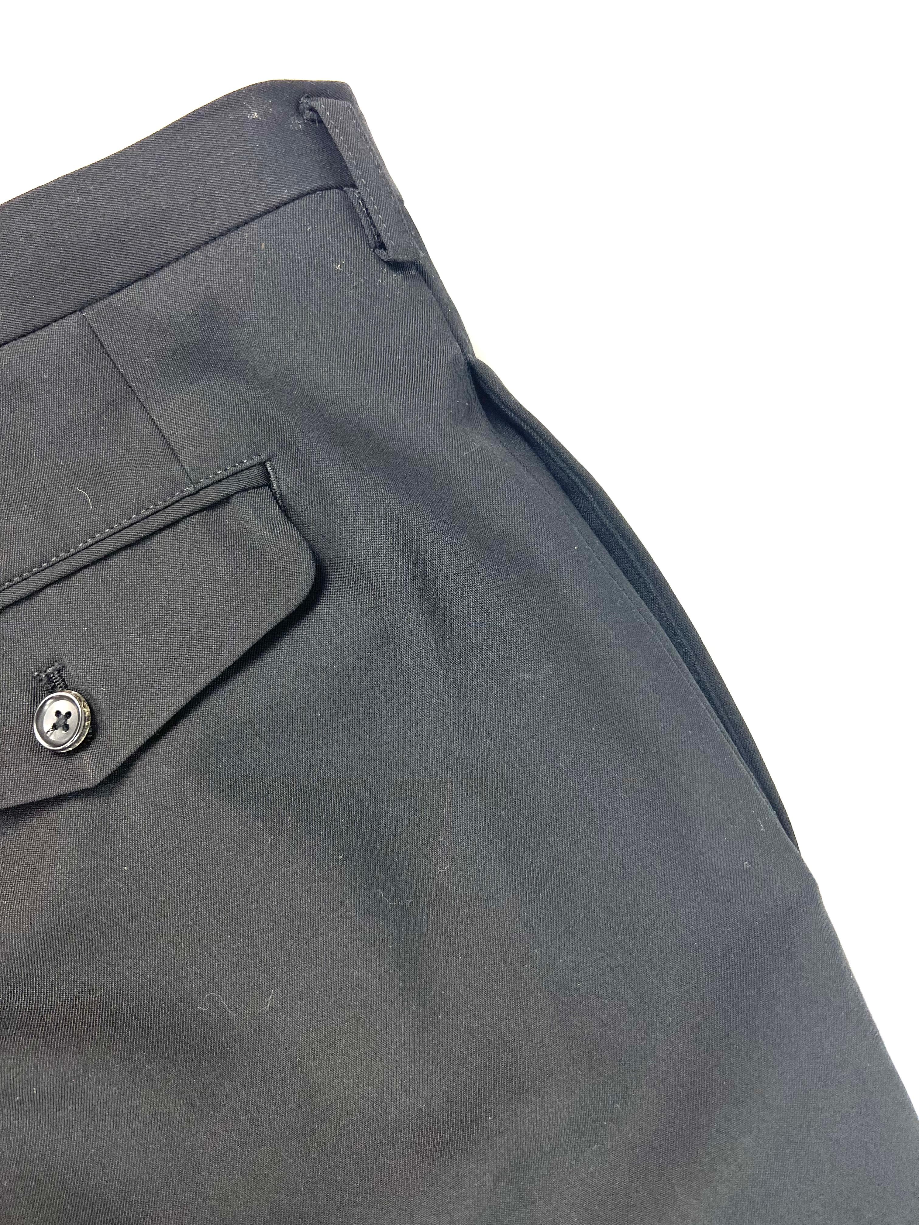 Vintage Black Wool Trousers Pants For Sale 1