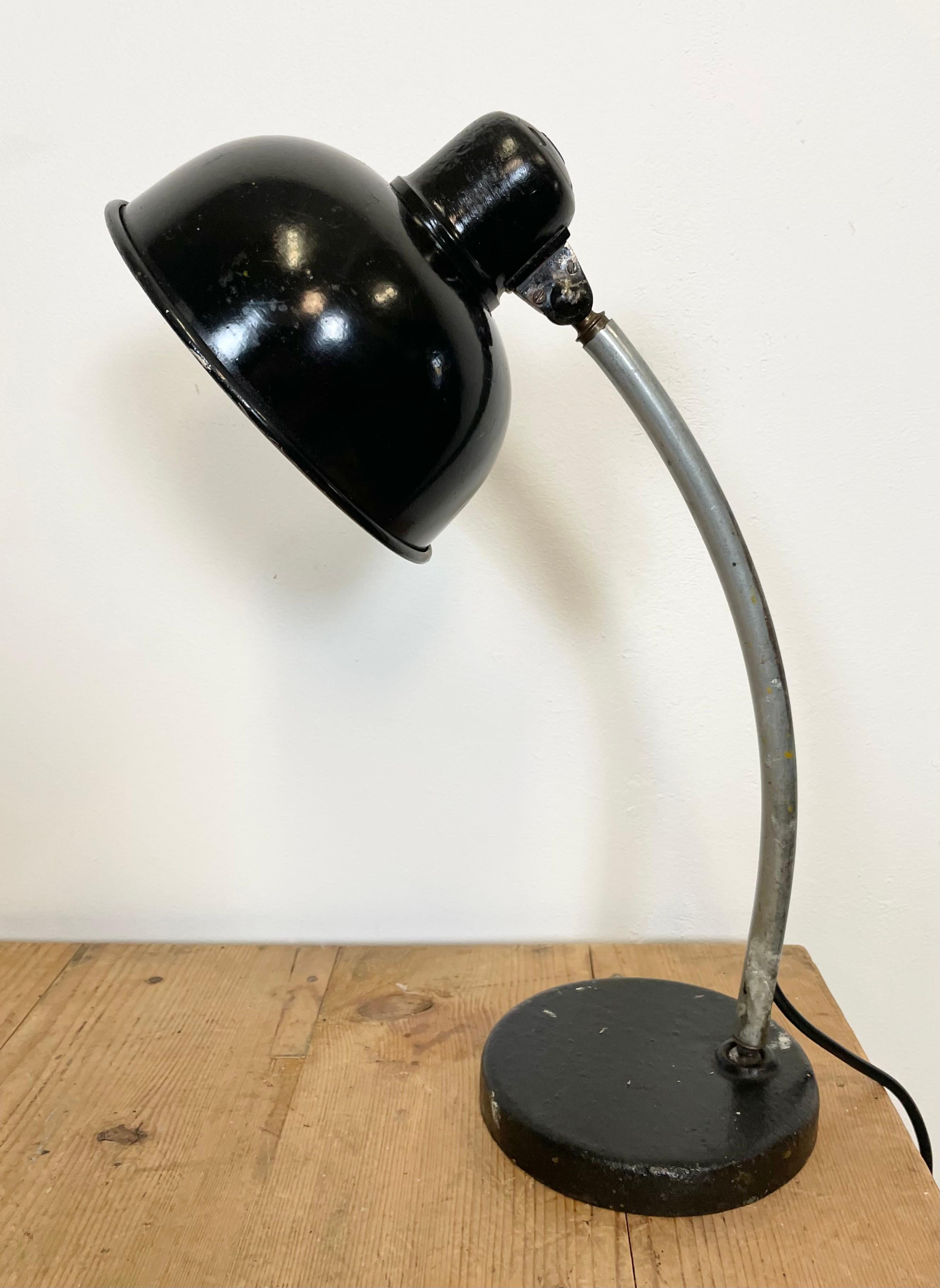 Vintage Black Workshop Table Lamp, 1950s In Fair Condition For Sale In Kojetice, CZ