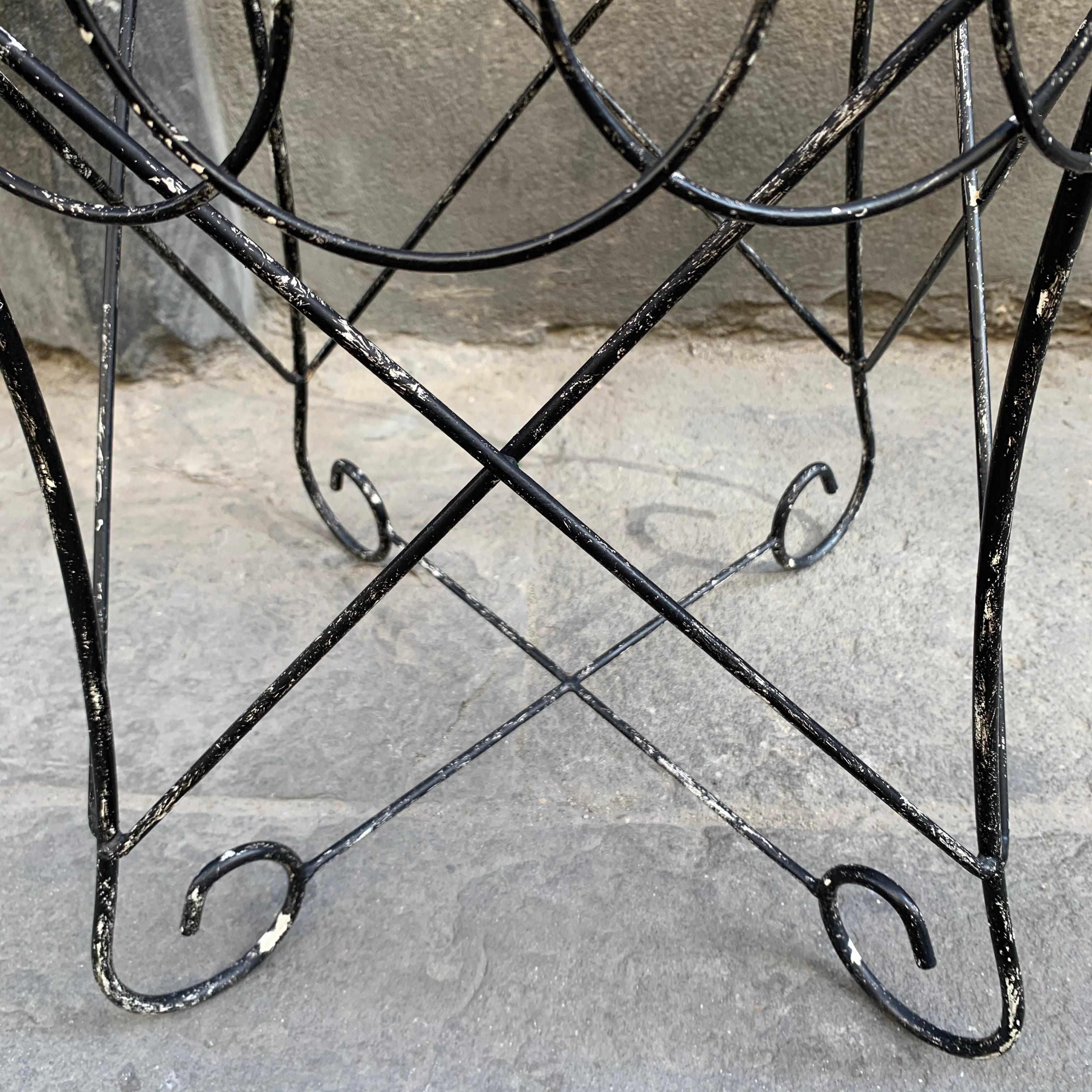 Vintage Black Wrought Iron Midcentury Garden Pair of Chairs, 1950s 6