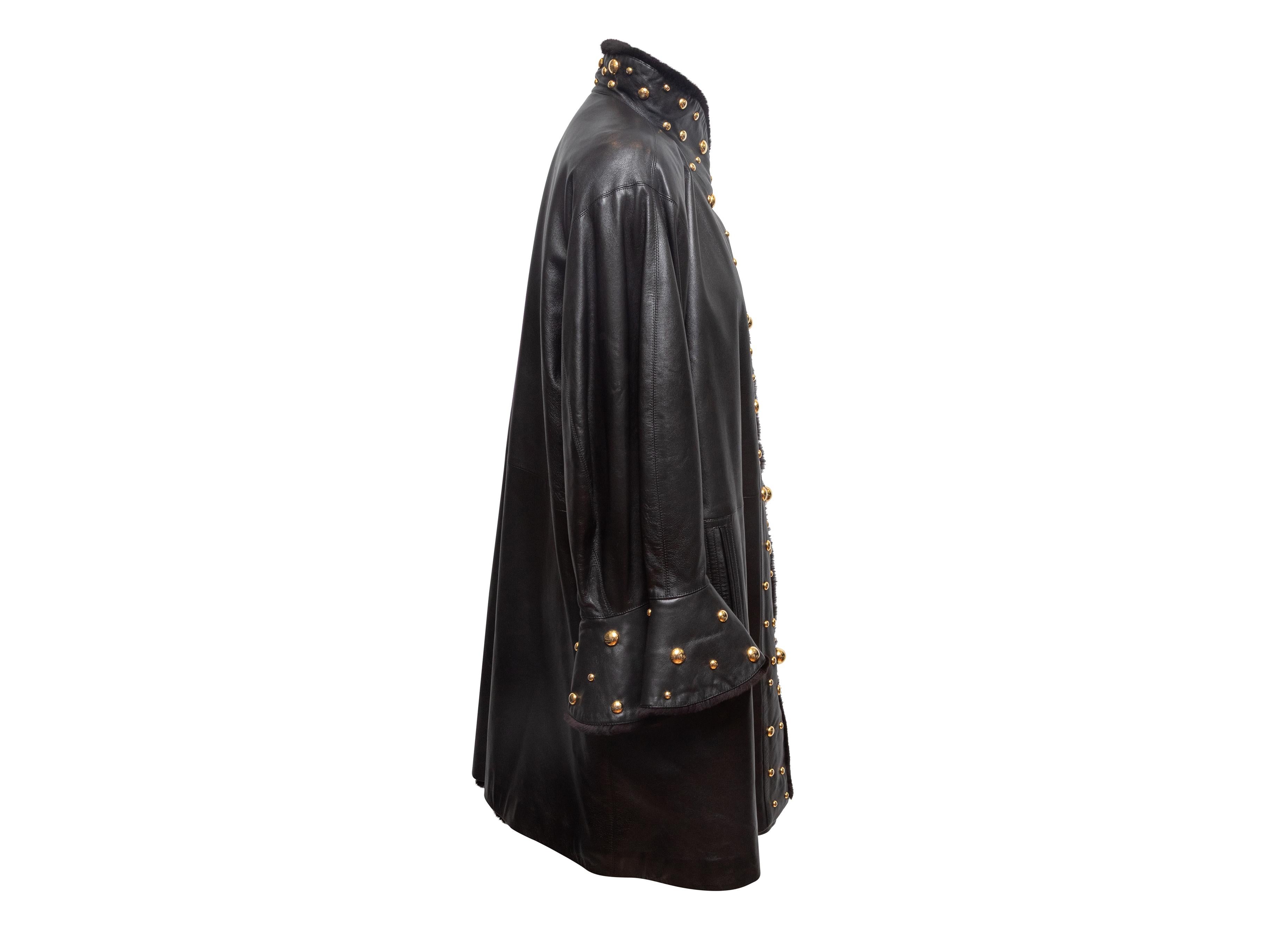 Yves Saint Laurent nero vintage anni '80 in pelle e pelliccia, taglia M. I. In condizioni buone in vendita a New York, NY