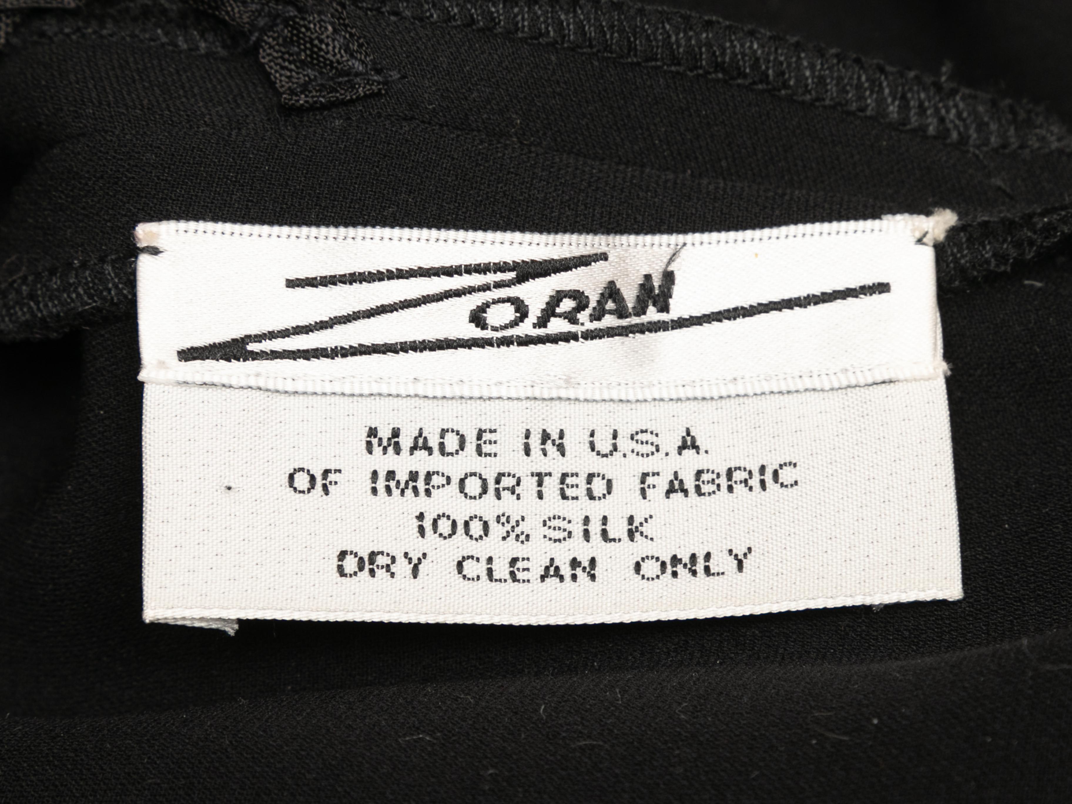 Women's Vintage Black Zoran Sleeveless Silk Mini Dress Size US M For Sale