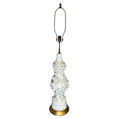 Vintage Blanc De Chine Floral Lamp