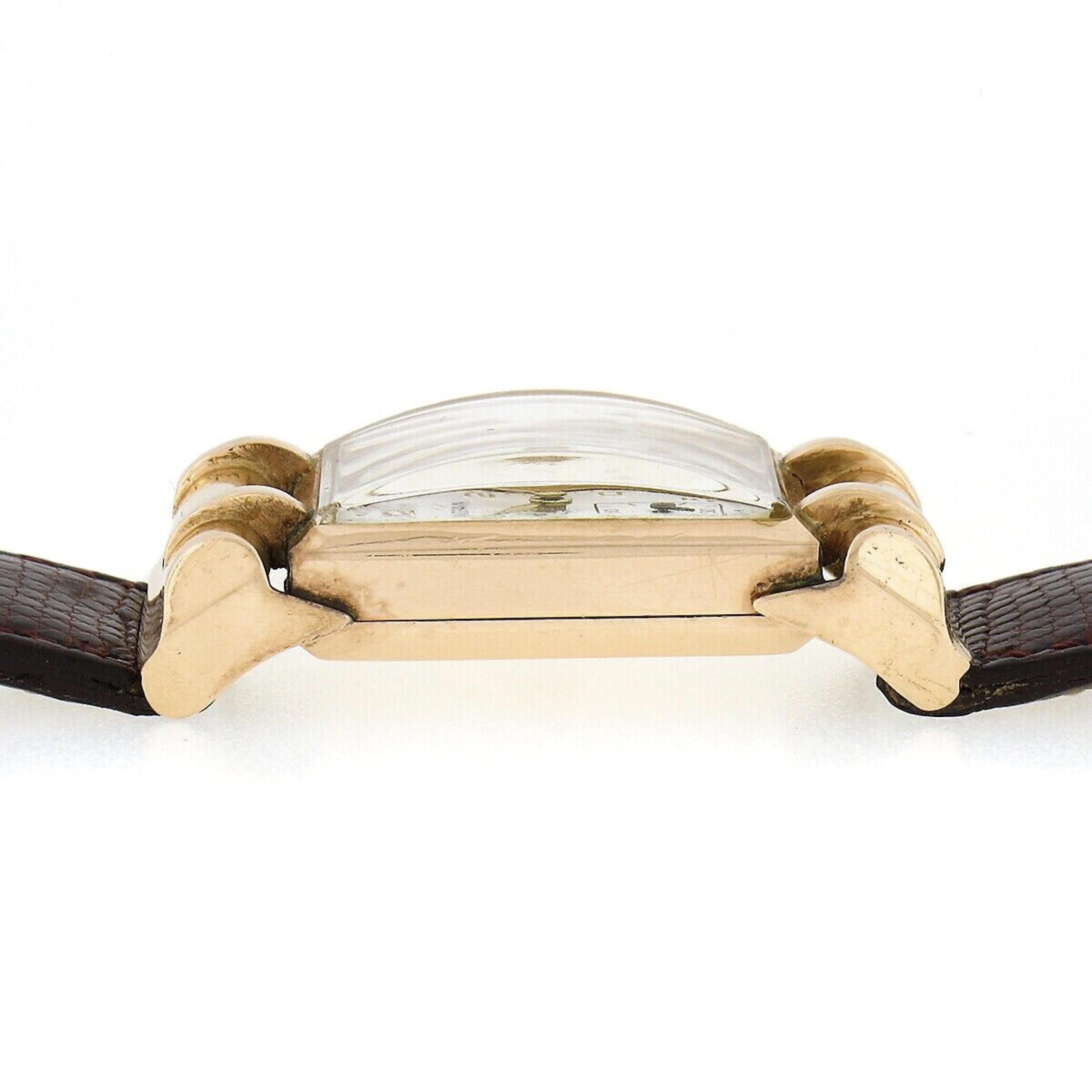 Women's or Men's Vintage Blancpain 14k Rose Gold Rectangular 17j Mechanical Wrist Watch