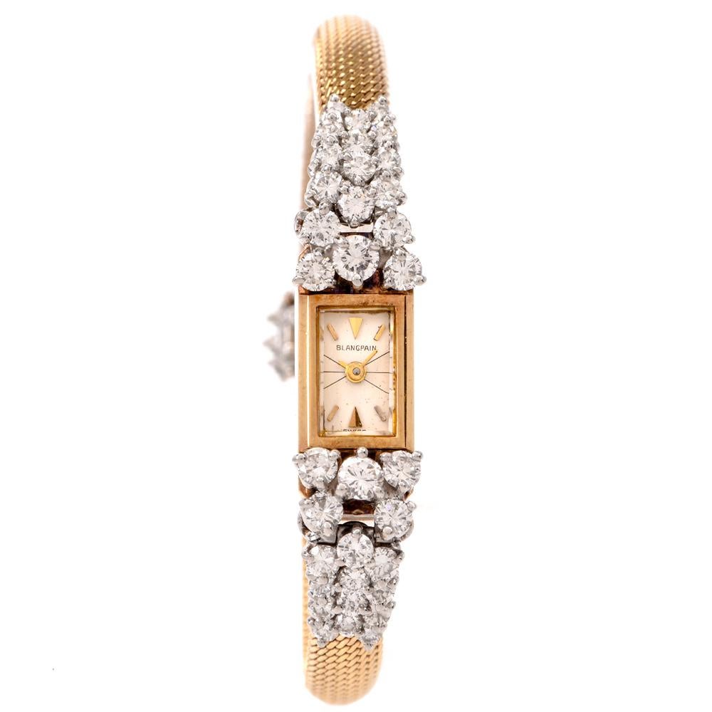 Women's Vintage Blancpain Back Winder Diamond Ladies Watch