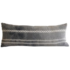 Vintage Bleached Batik Textile Lumbar Pillow