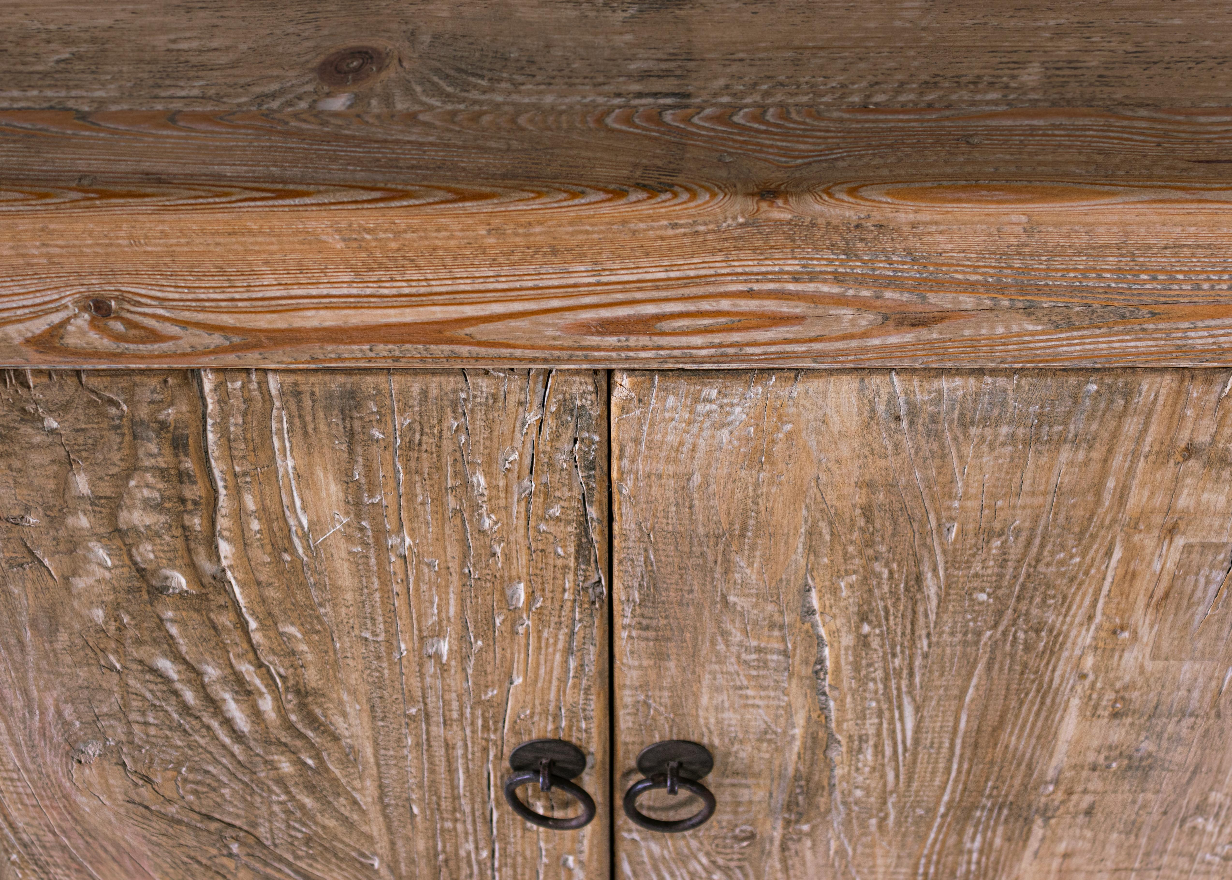 Vintage Bleached Elm Two Door Cabinet 2