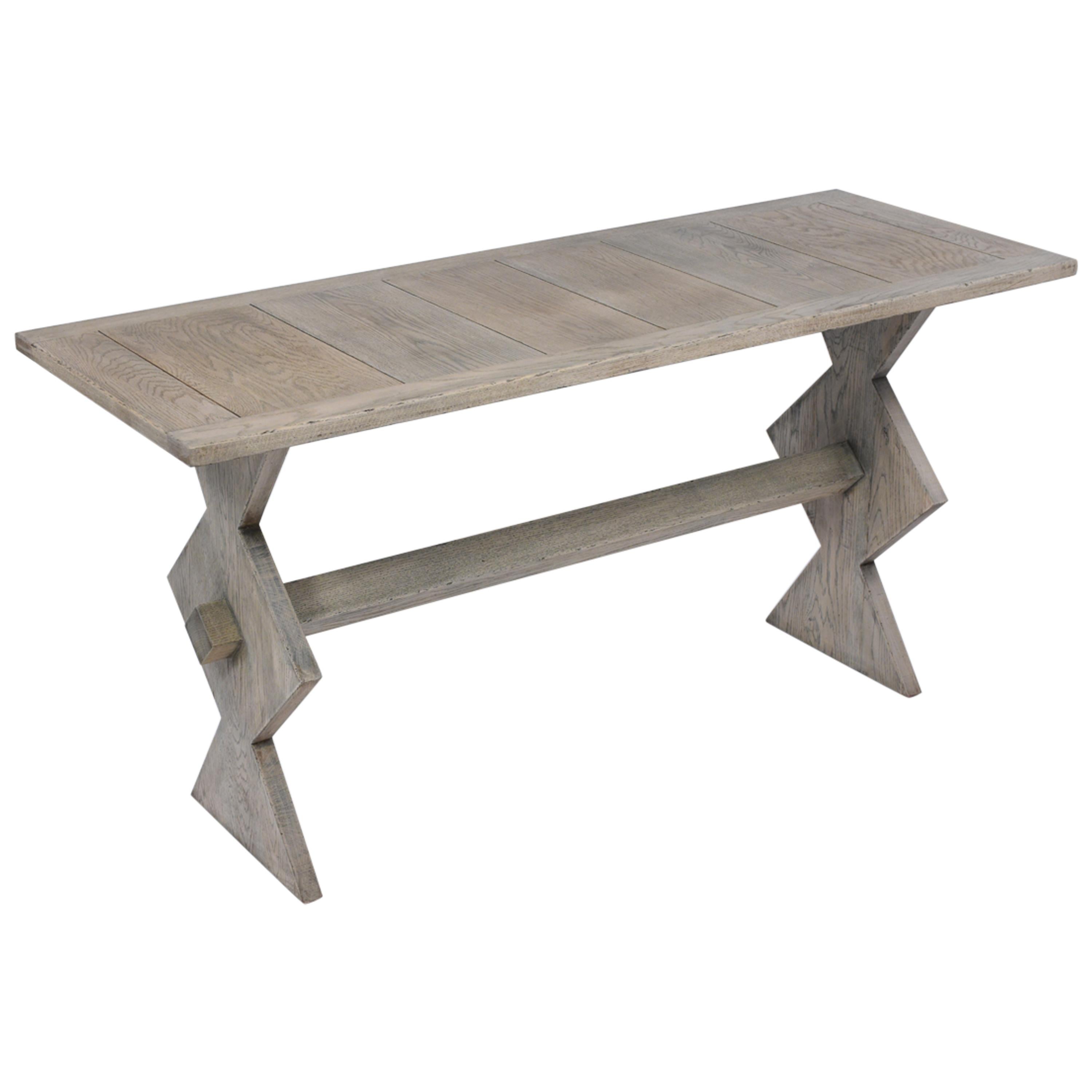 Bleached Oak Console Table