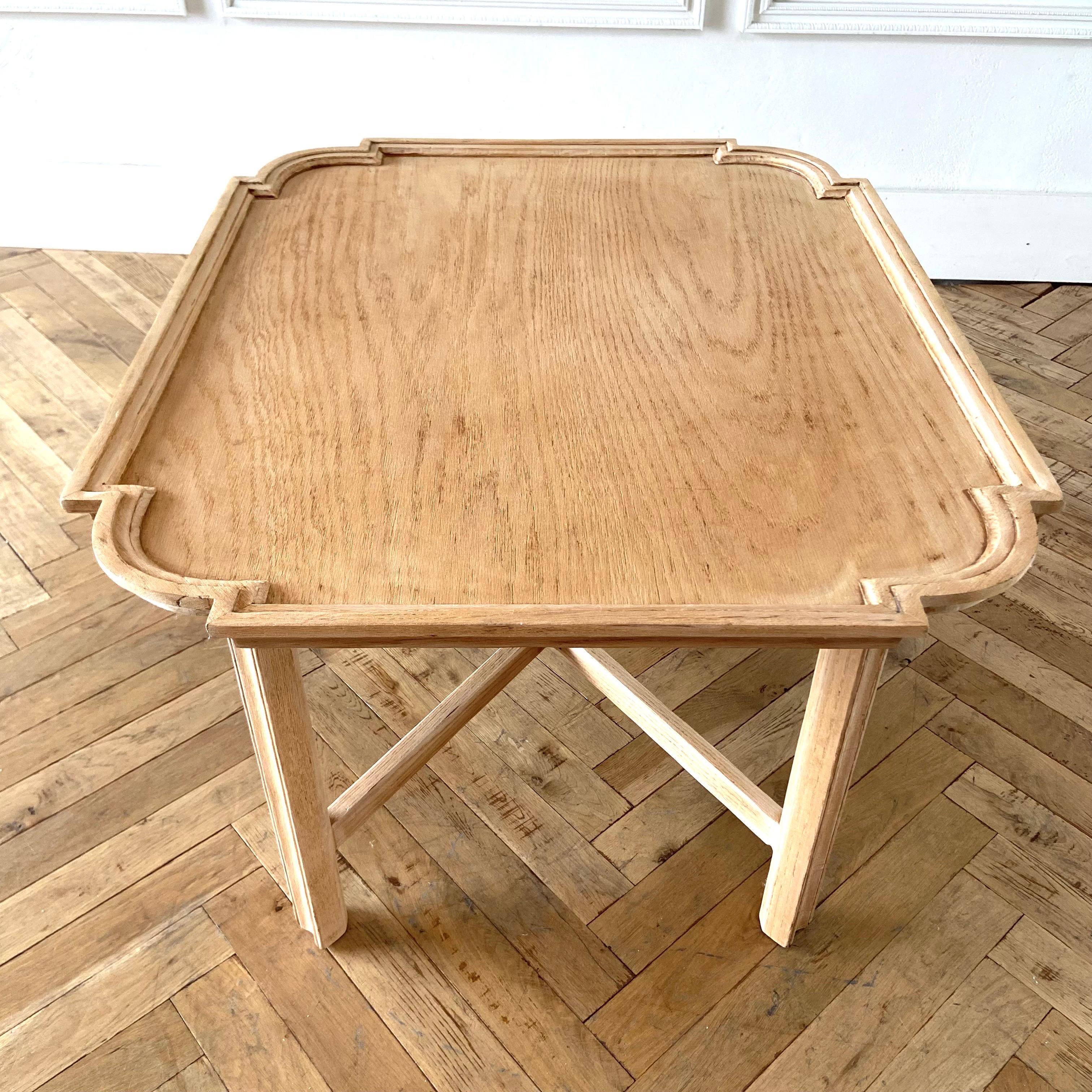 Vintage Bleached Oak Side Table 6
