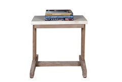 Vintage Bleached Oak Side Table with Limestone Top
