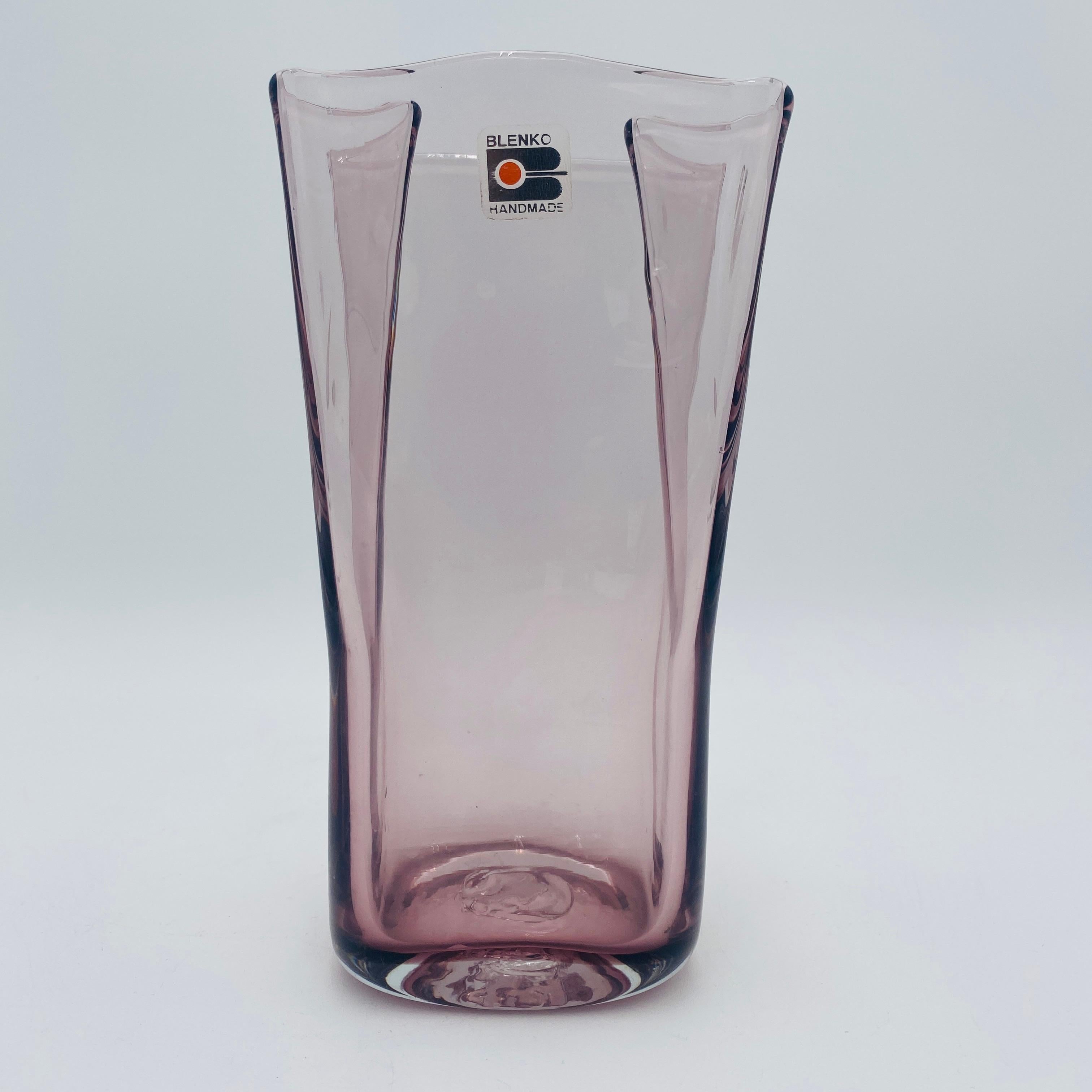 Vaso Blenko d'epoca con sacchetto di carta ametista di Don Shepherd in vendita 4