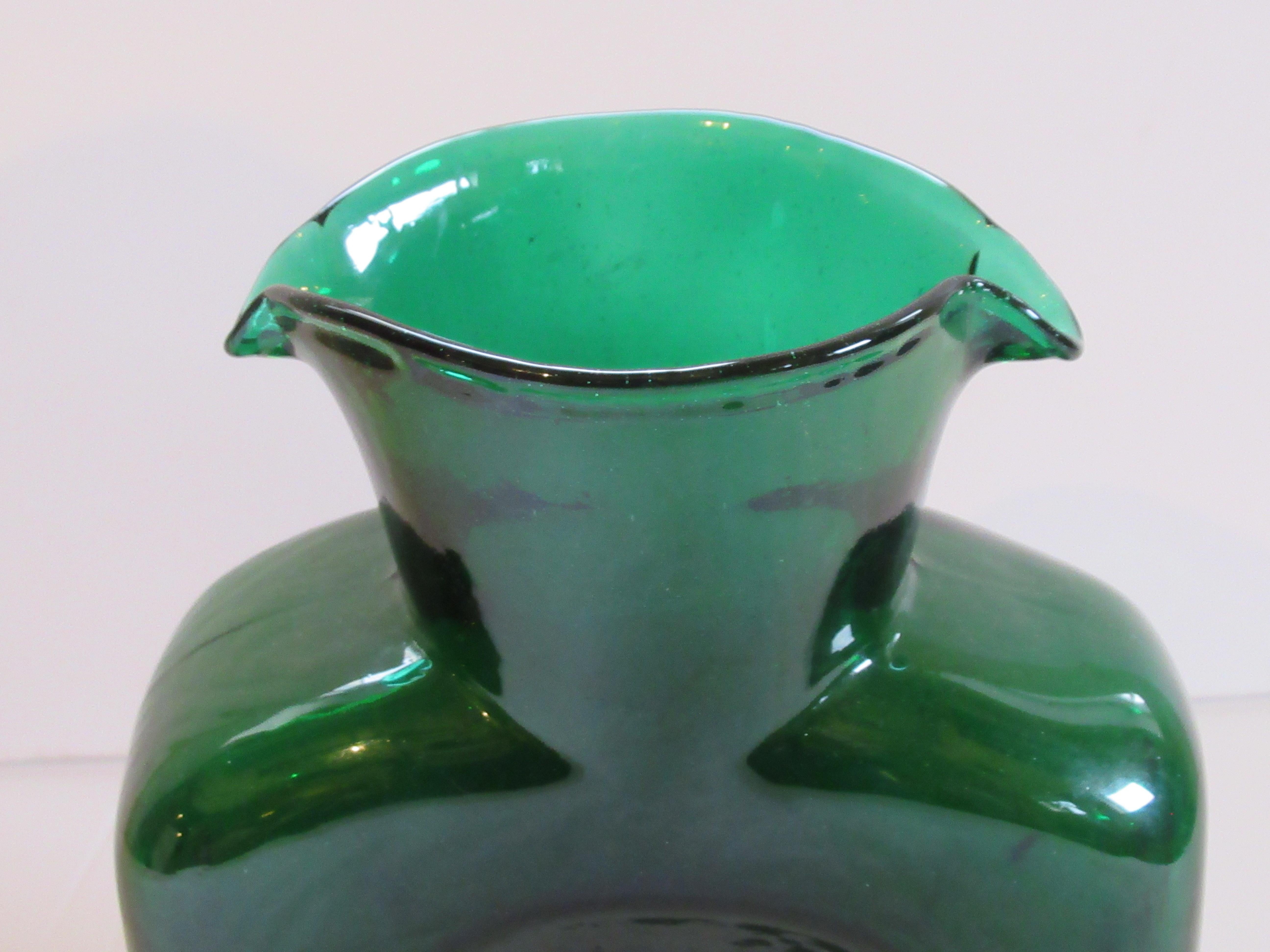 blenko green glass vase