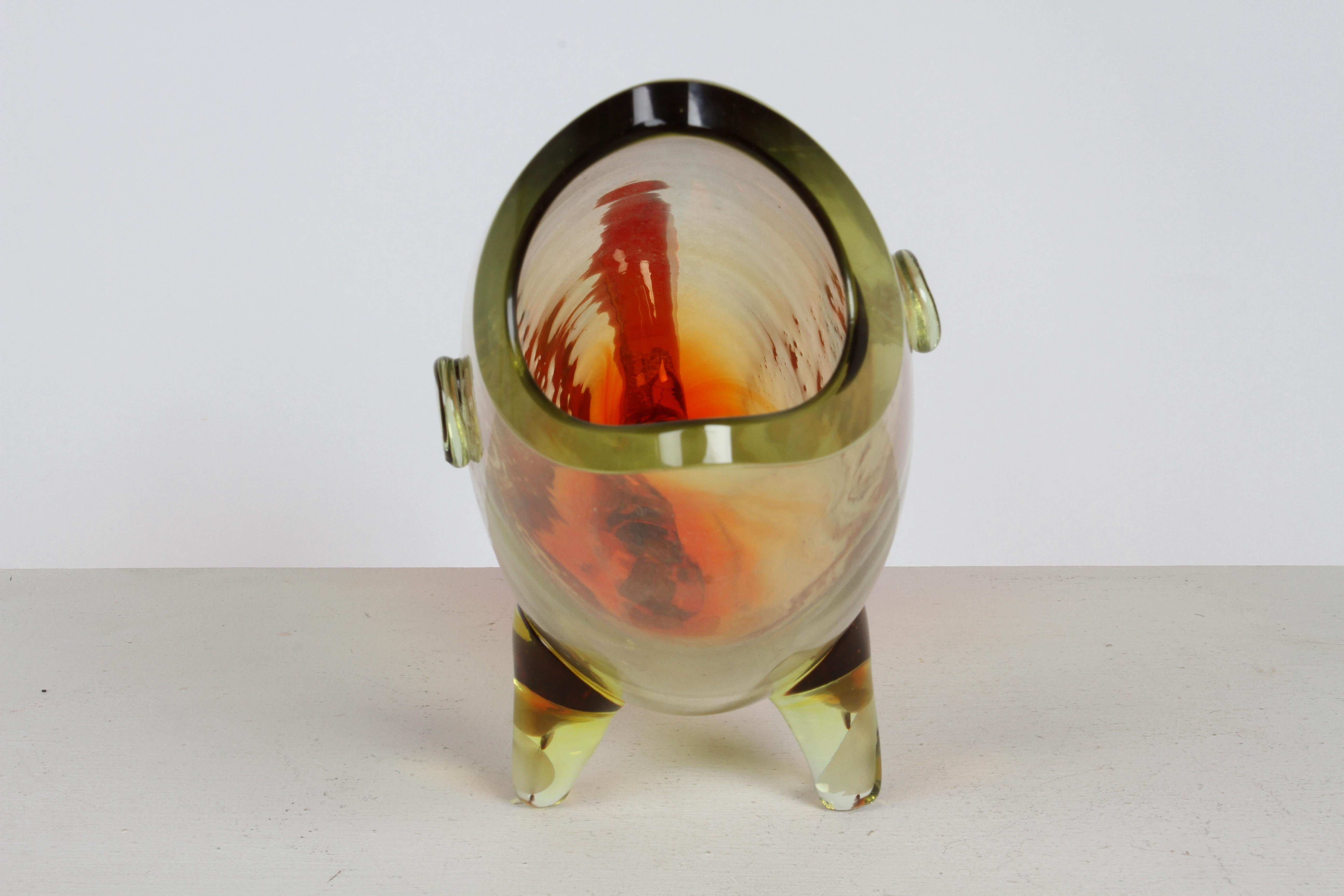Escultura vintage Blenko de pez de vidrio soplado amarillo-rojo de Winslow Anderson en venta 8
