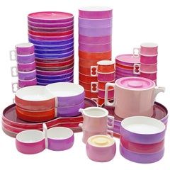 Lot de 4 assiettes plates en céramique Block Chromatics "Red Lavender":: 1970