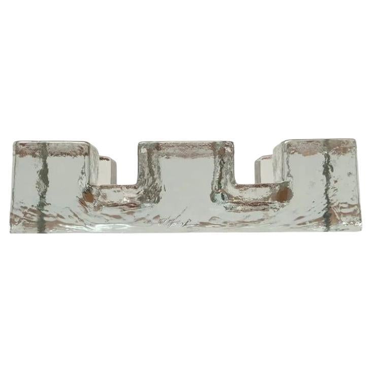 Vintage Block Glass Double Tea Warmer Candle Holder