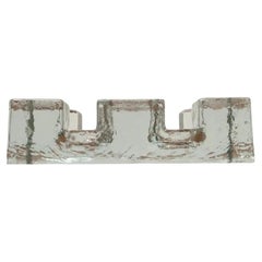 Vintage Block Glass Double Tea Warmer Candle Holder
