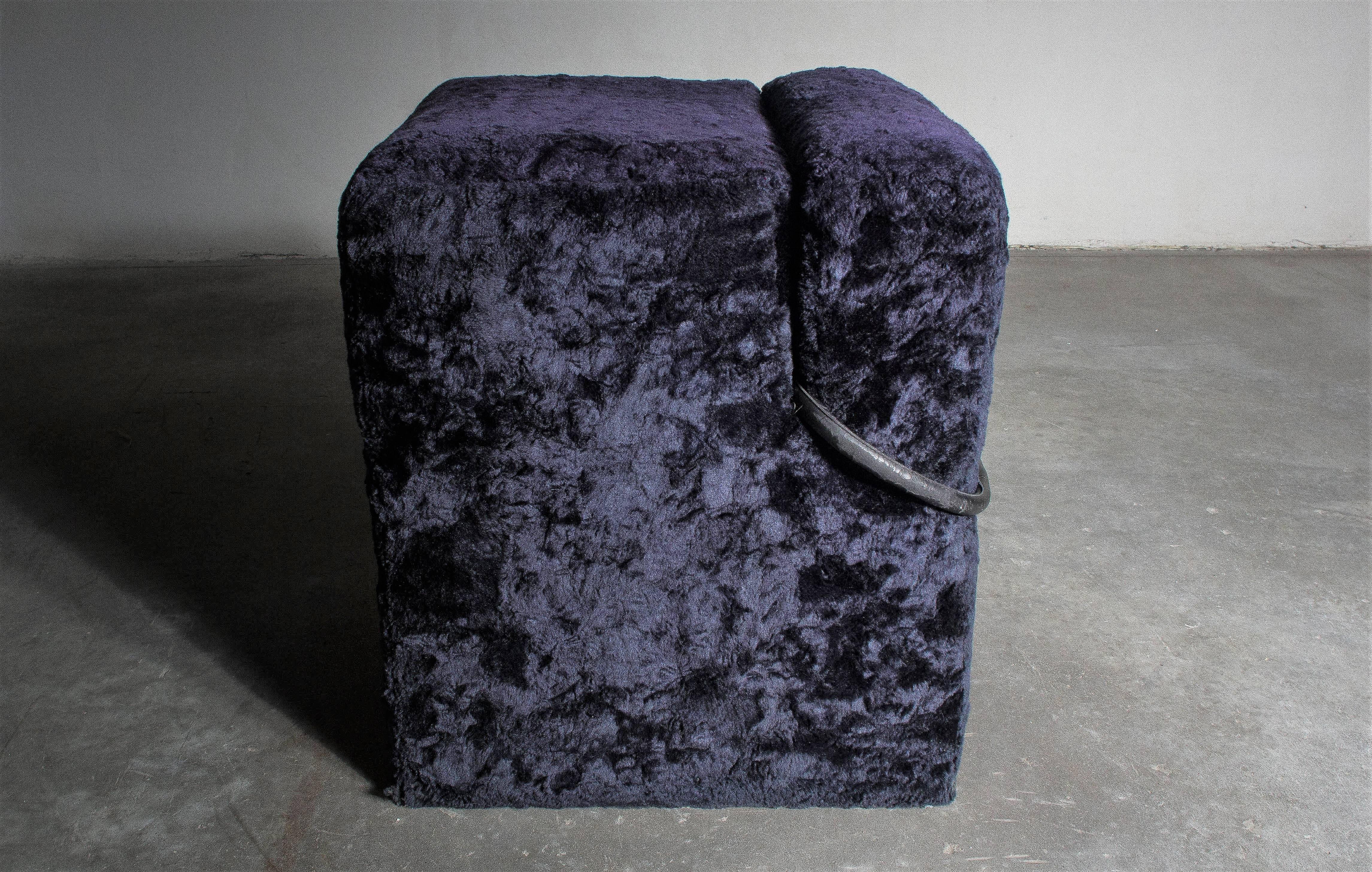 Vintage Block Table with Blocco Pouf Set by Nanda Vigo, 1970, Italy 2