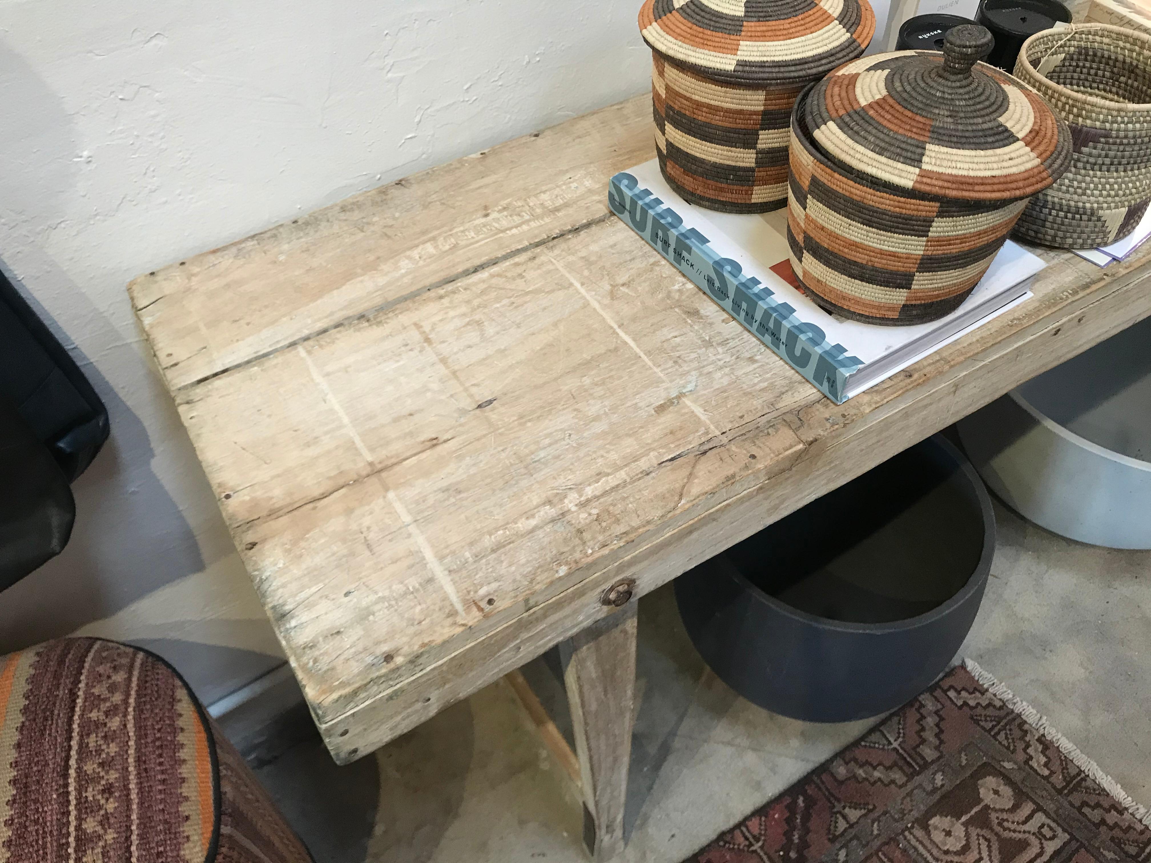 Primitive Vintage Blonde Wood Folding Table