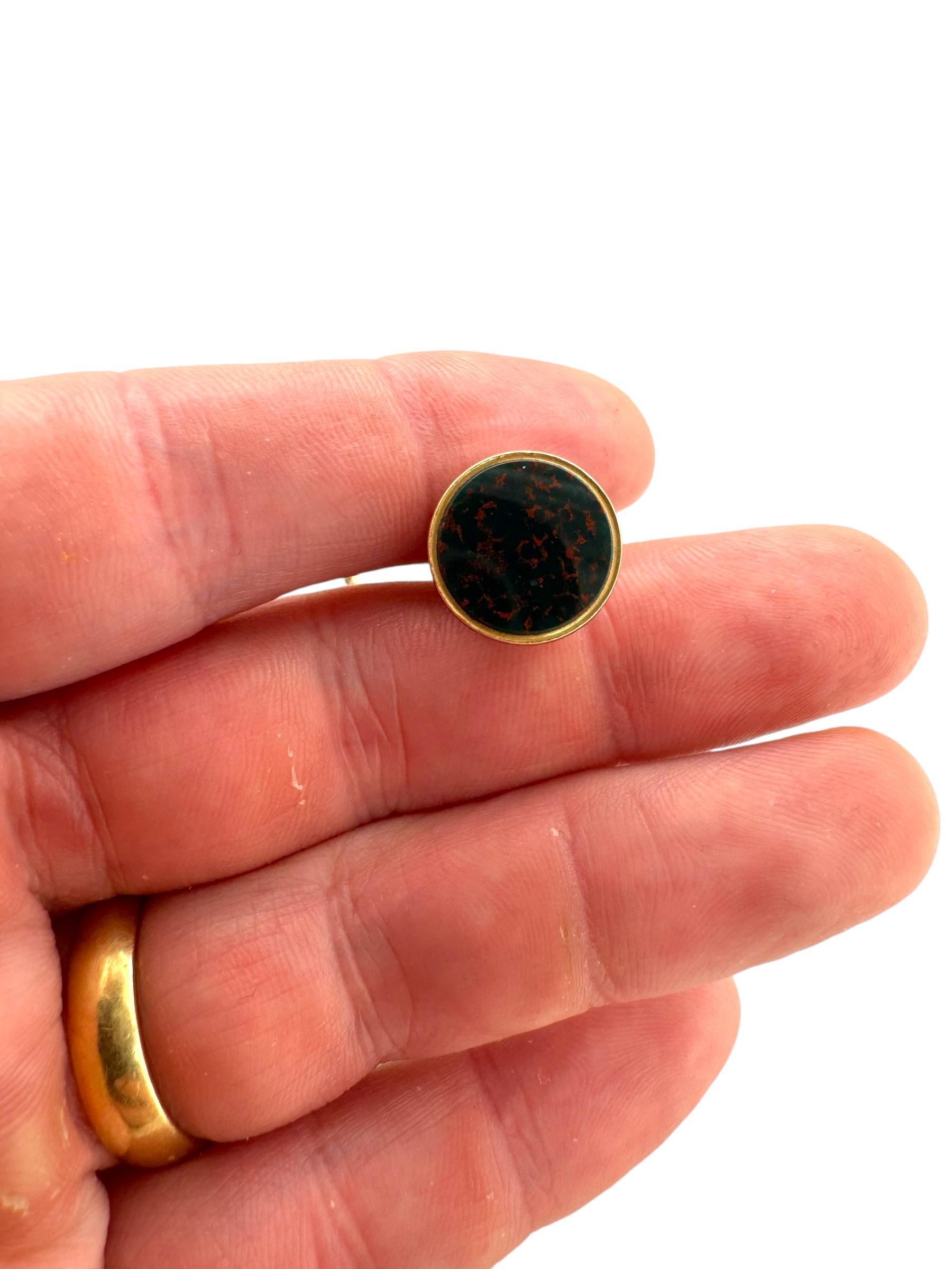 Collana vintage di pietre di sangue con smalto nero in vendita 2