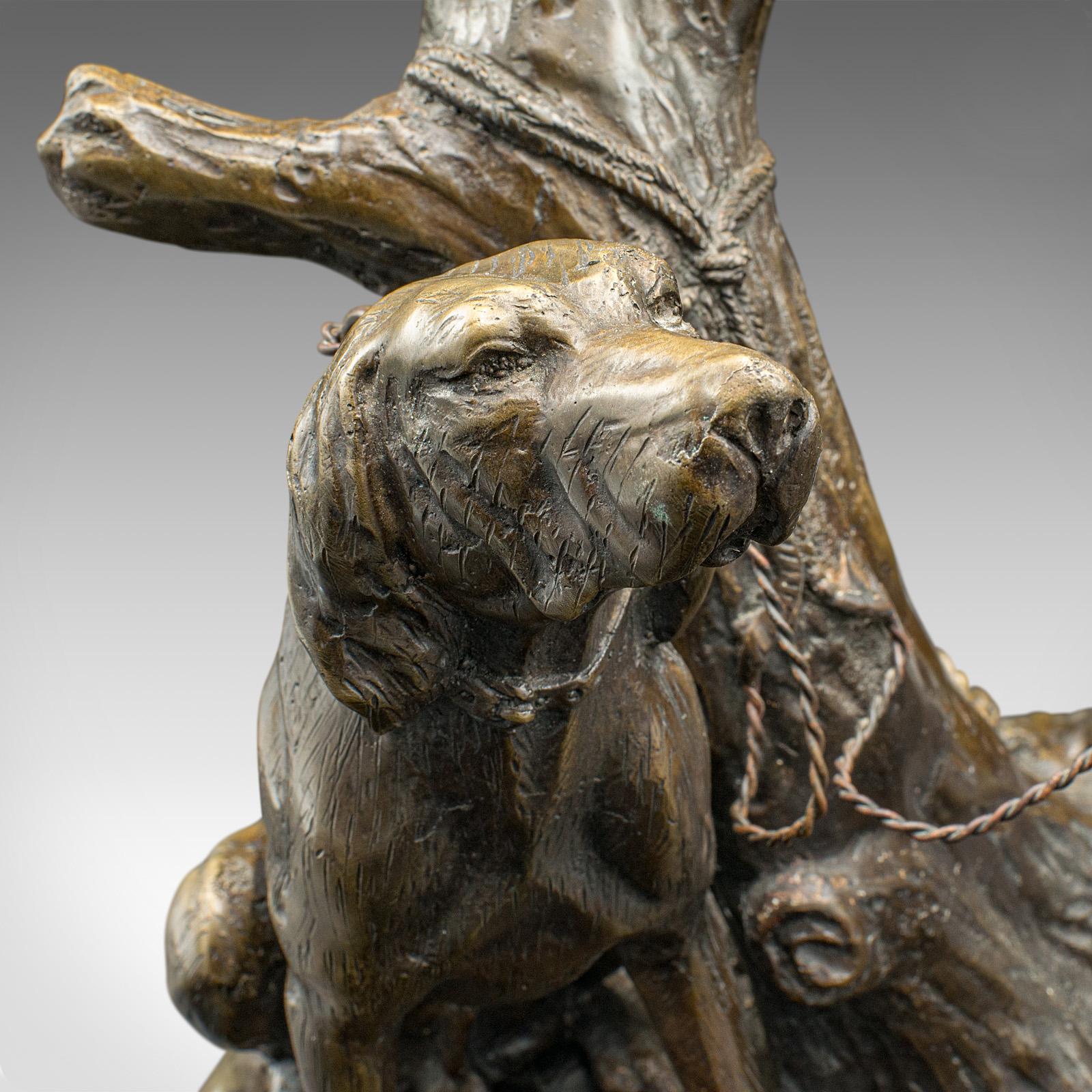 Vintage Bloodhound-Dekoration, amerikanisch, Bronze, Marmor, Hund-Skulptur, um 1950 im Angebot 2