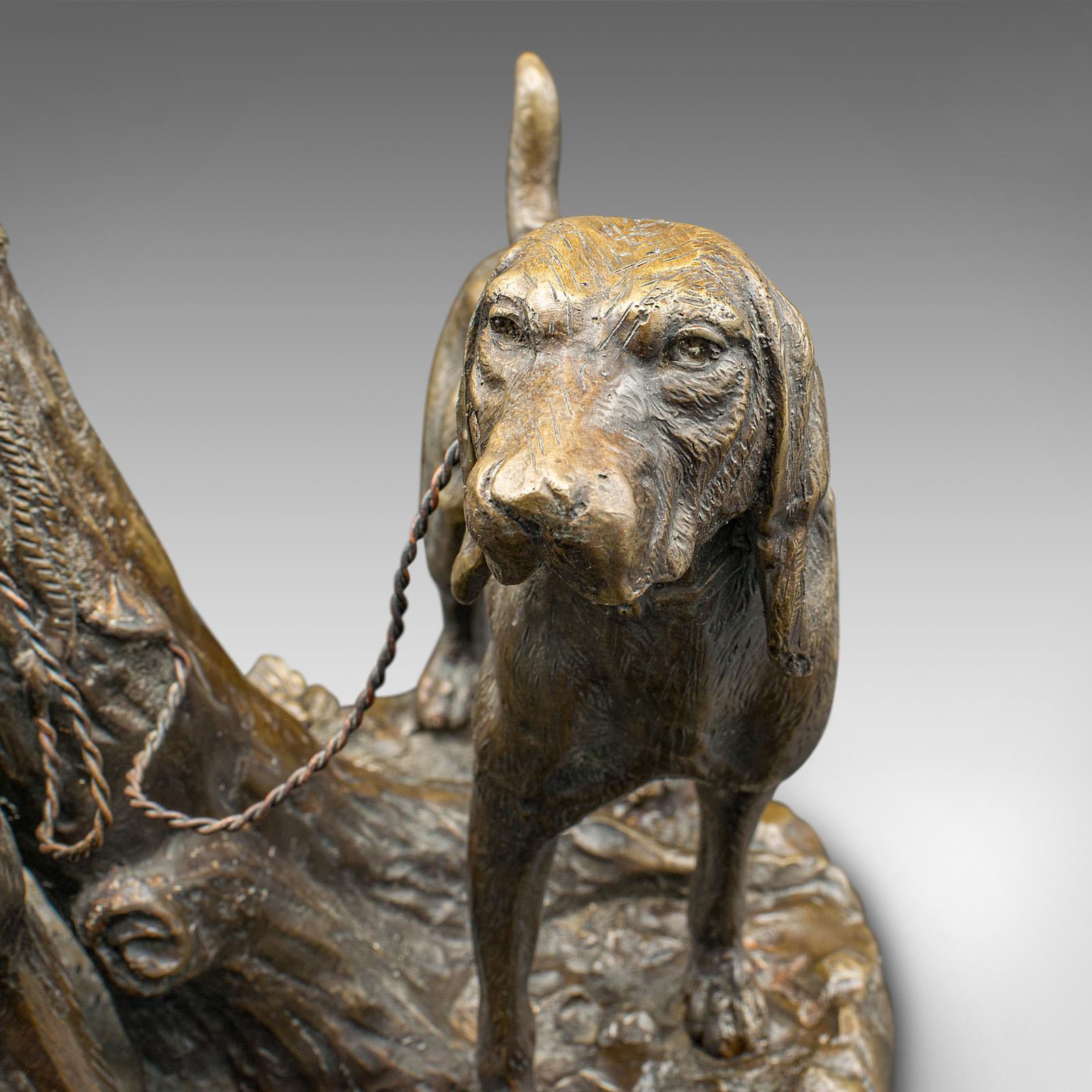 Vintage Bloodhound-Dekoration, amerikanisch, Bronze, Marmor, Hund-Skulptur, um 1950 im Angebot 3