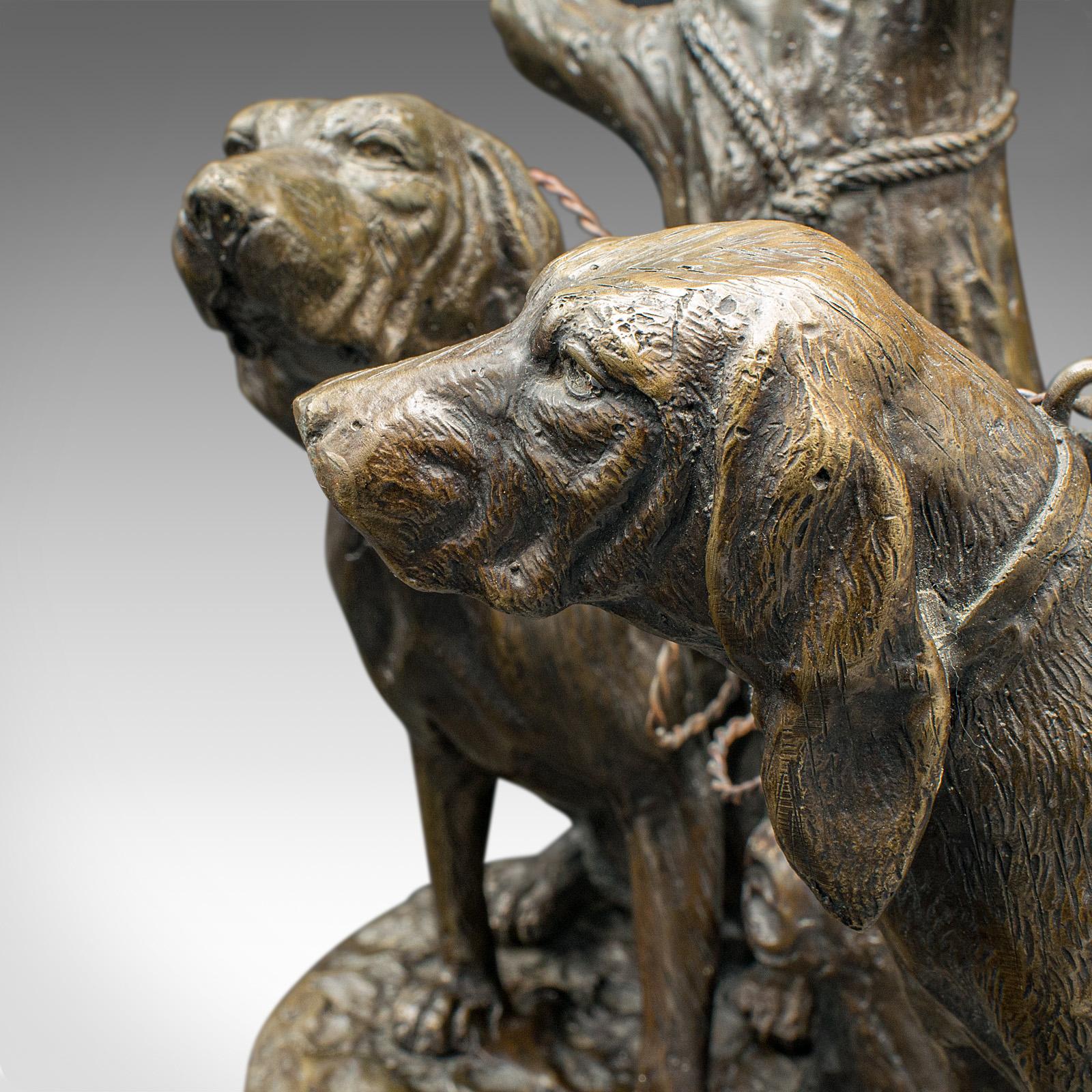 Vintage Bloodhound-Dekoration, amerikanisch, Bronze, Marmor, Hund-Skulptur, um 1950 im Angebot 4