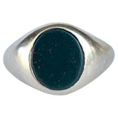 Vintage Bloodstone and 9 Carat Gold Signet Ring