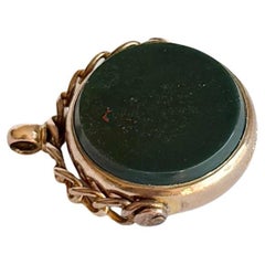 Vintage Bloodstone and Carnelian 9 Carat Gold Spinning Fob