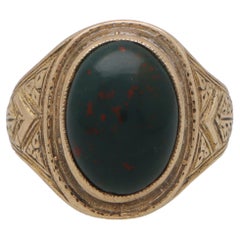 Vintage-Ring aus 9 Karat Gelbgold mit Blutstein
