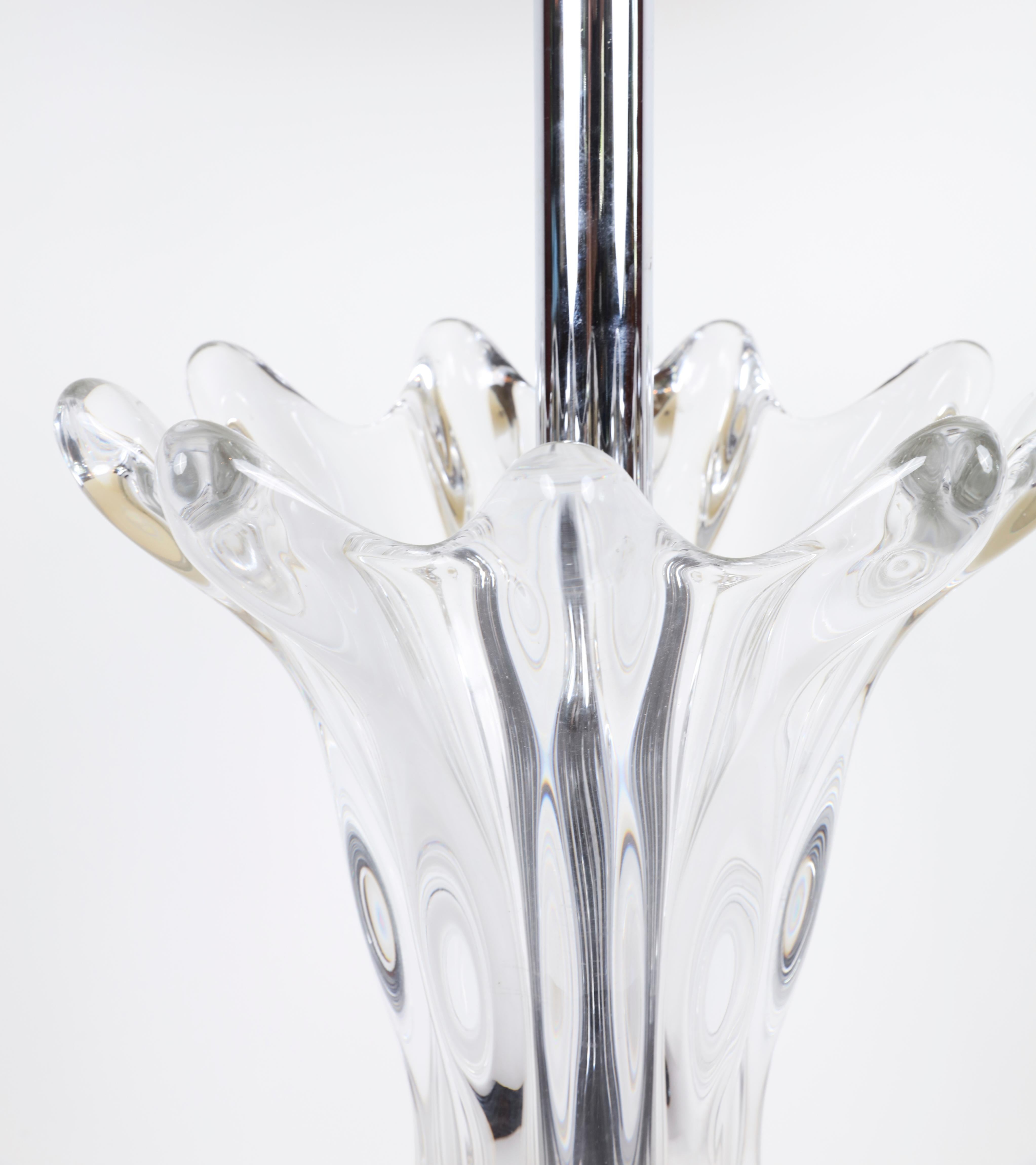Vintage blown-crystal table lamp, without harp

Measures: 34