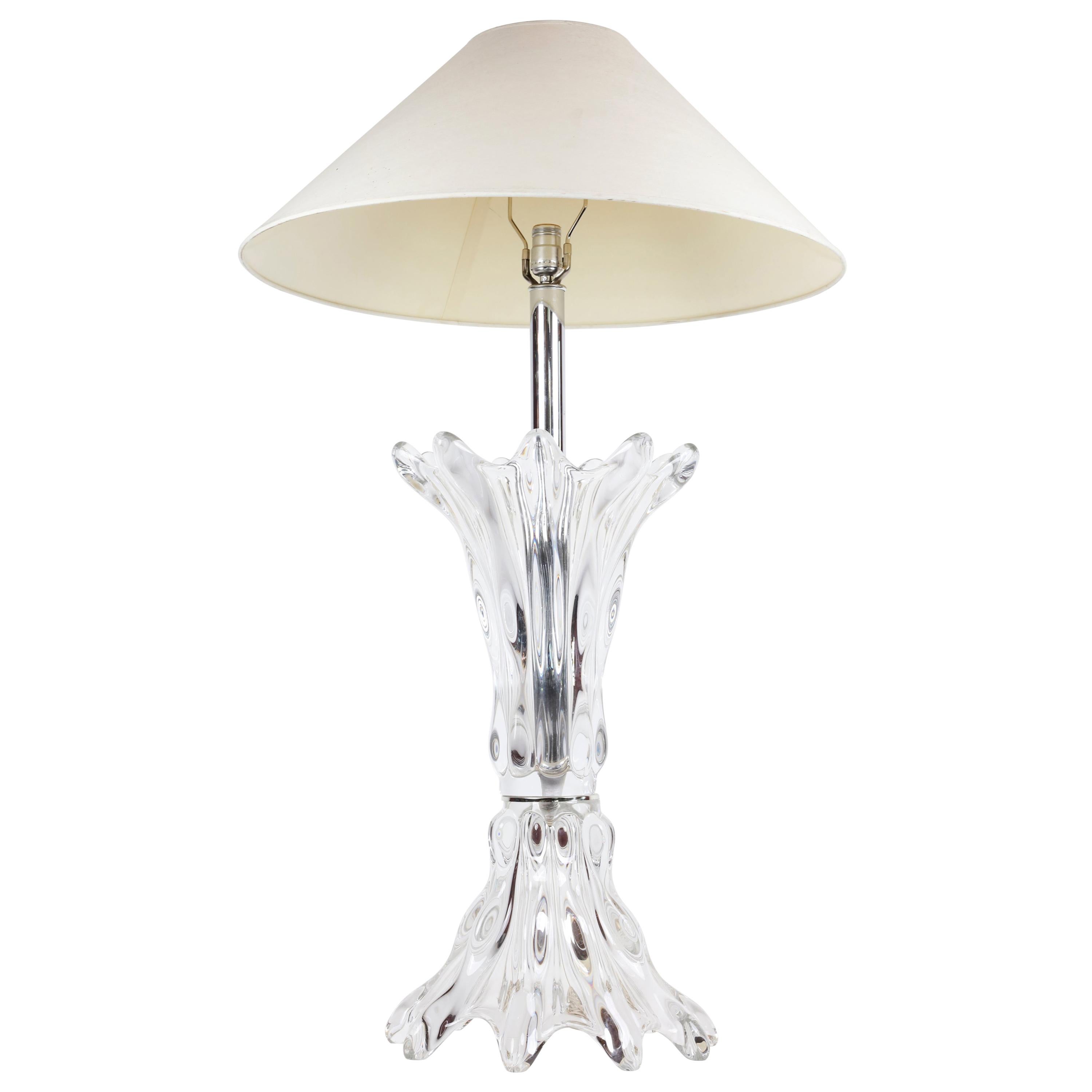 Vintage Blown-Crystal Table Lamp