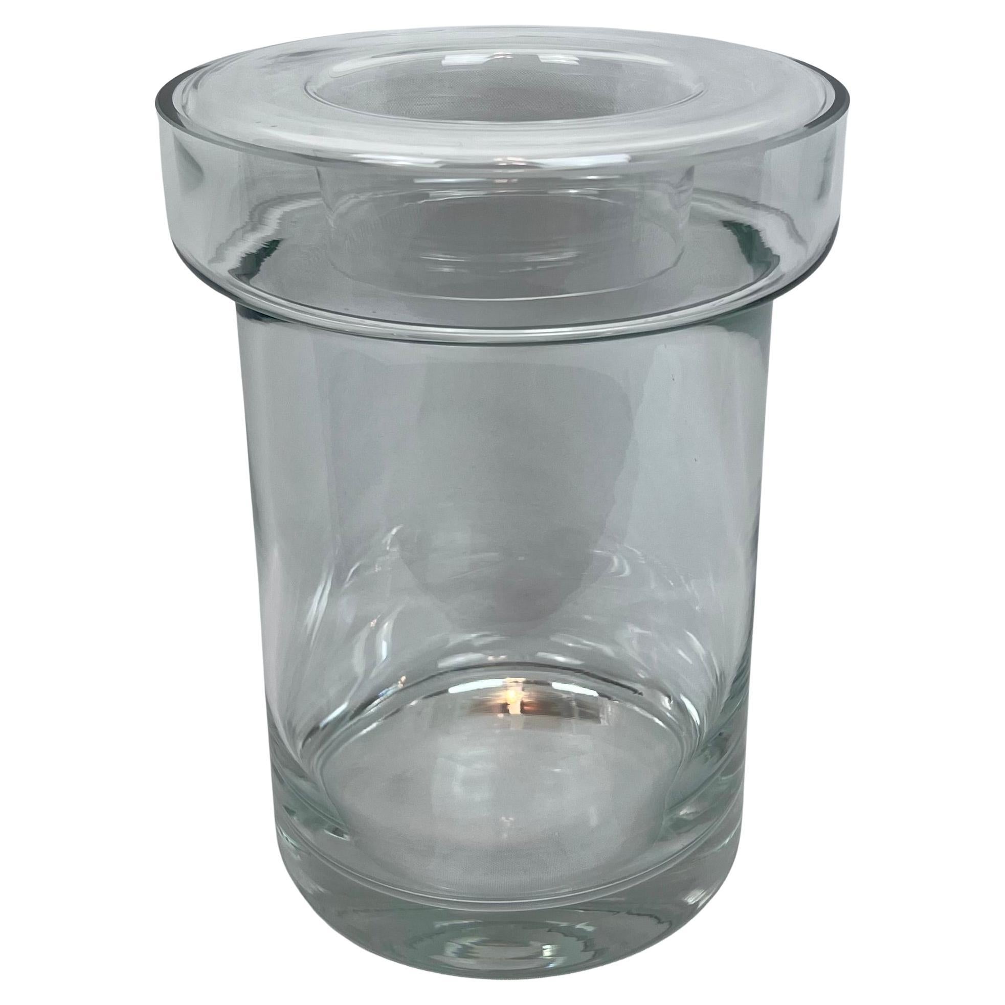 Vintage Blown Clear Glass 2 Pce. Champagne/Wine Cooler with Removable Collar For Sale