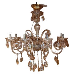 Lampadario vintage in vetro soffiato
