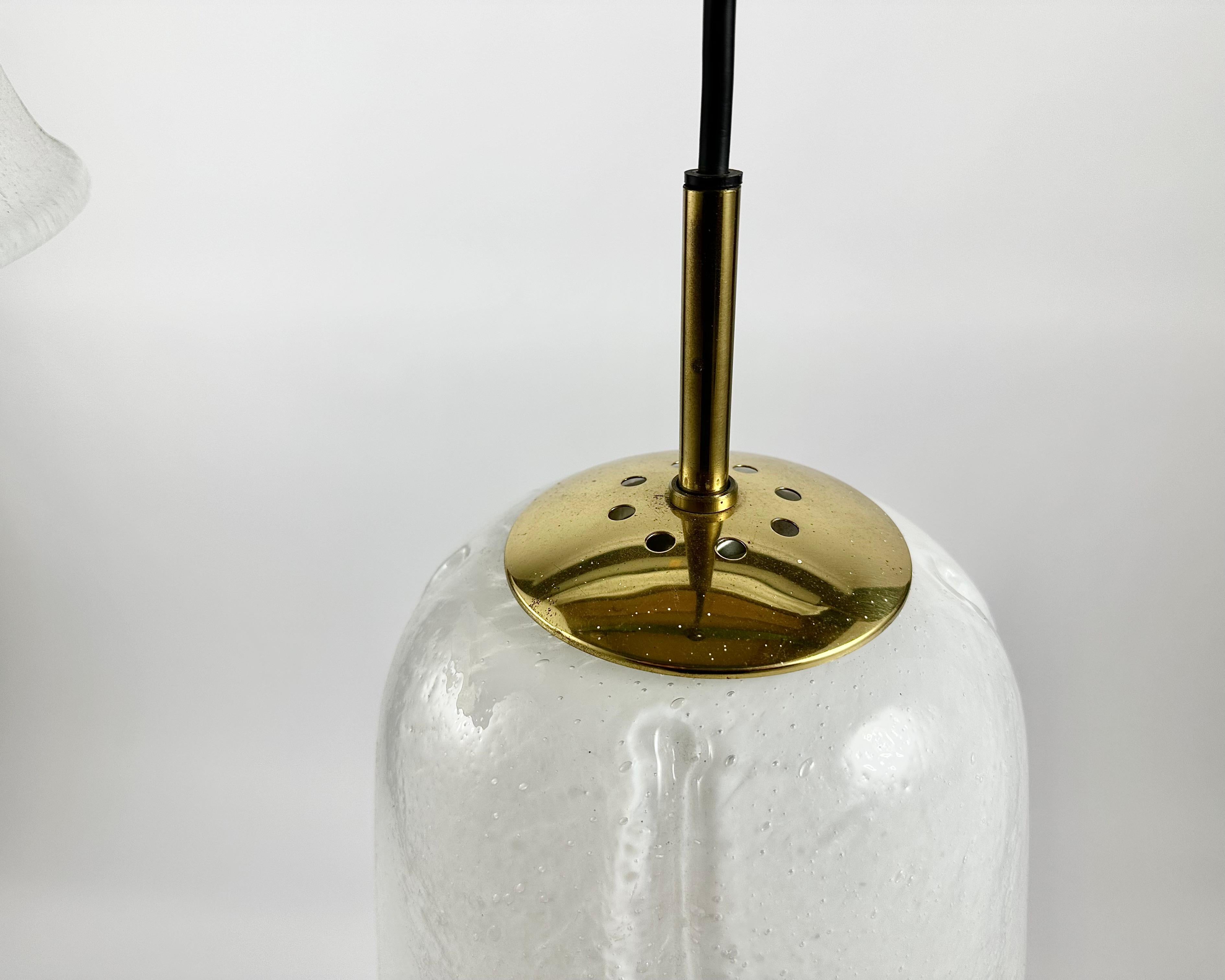 Vintage Blown Glass Pendant Lamp, Italy, 1970 In Excellent Condition For Sale In Bastogne, BE