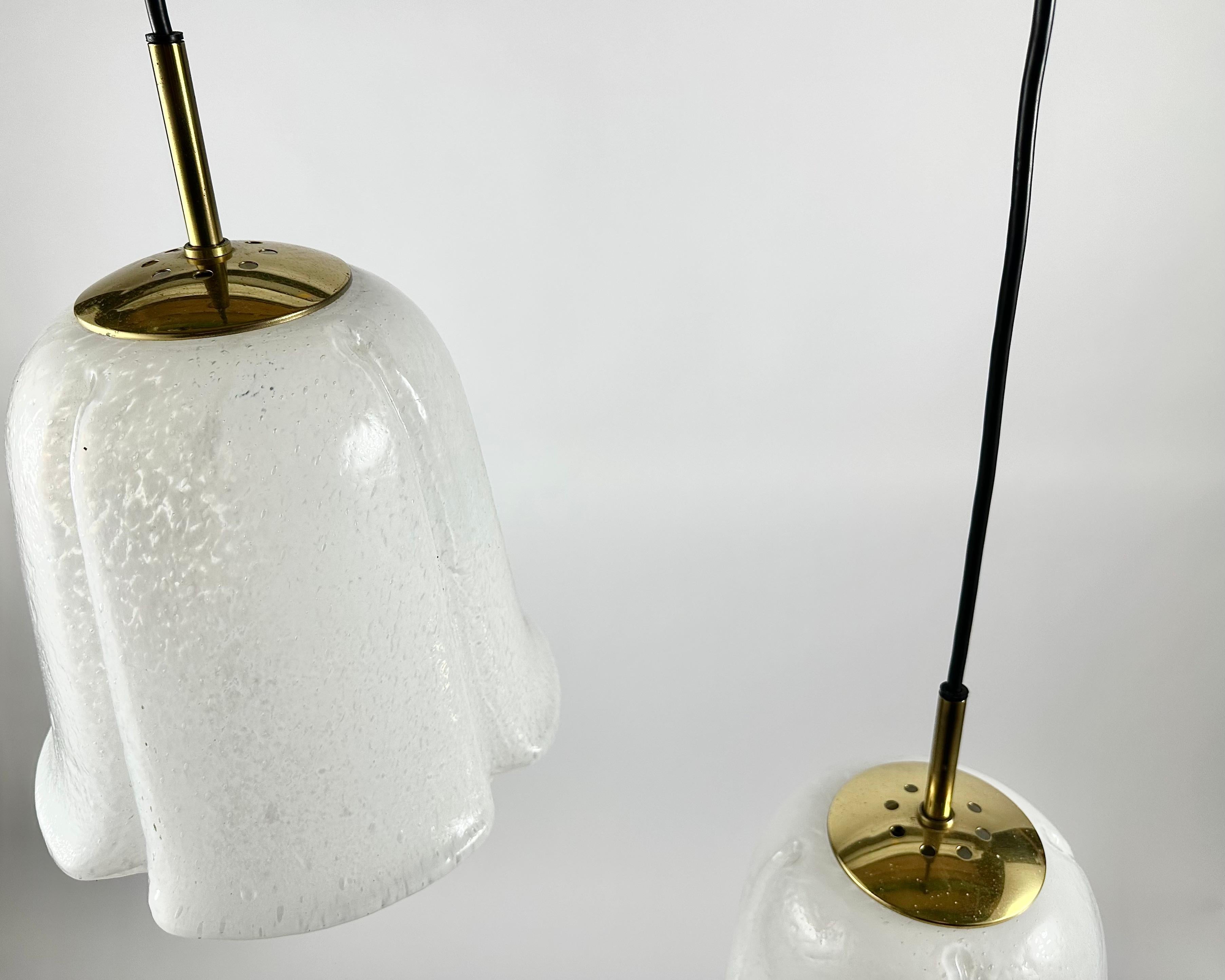 Lampe suspendue vintage en verre soufflé, Italie, 1970 en vente 3