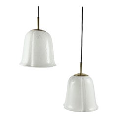 Lampe suspendue vintage en verre soufflé, Italie, 1970