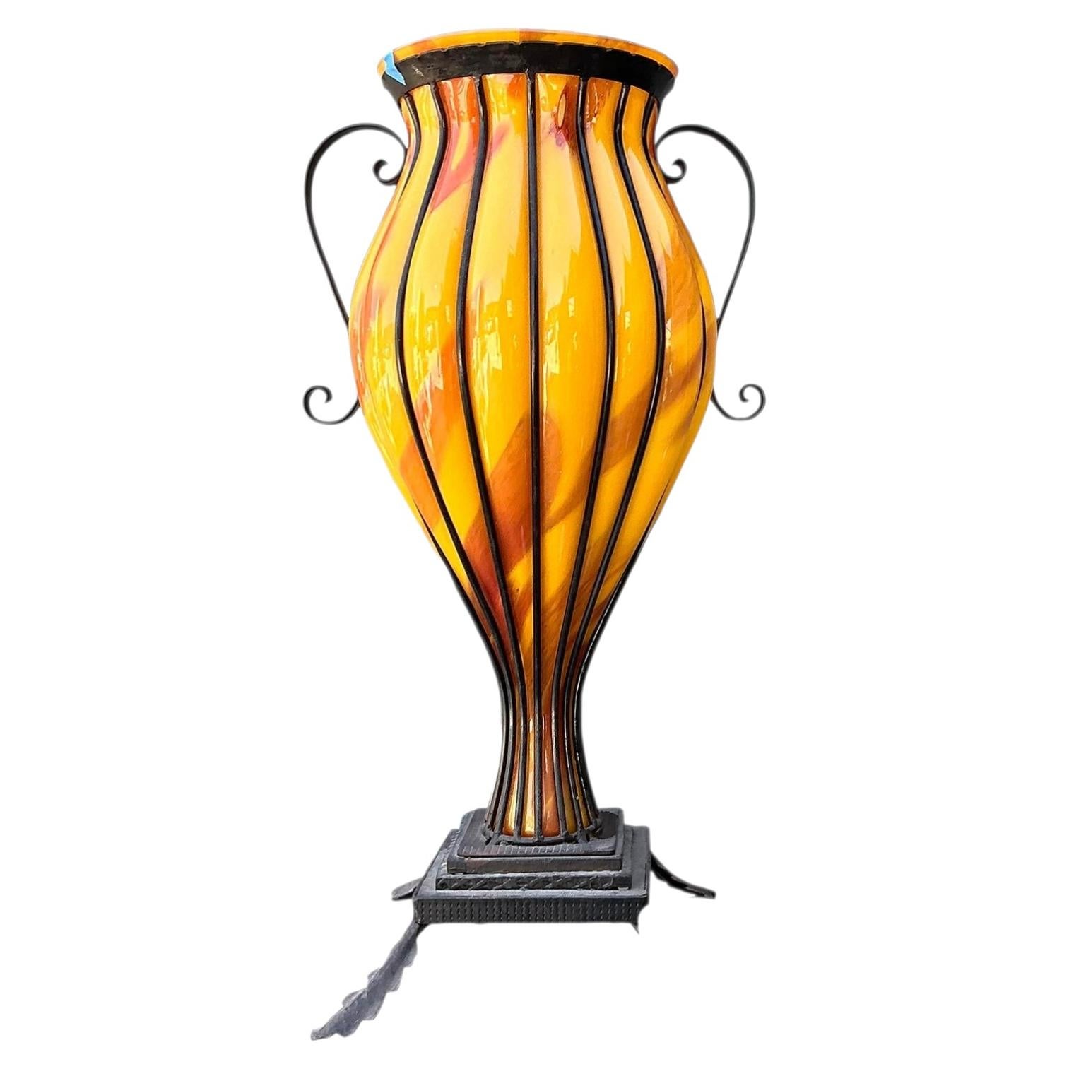 Vintage Blown Glass Urn