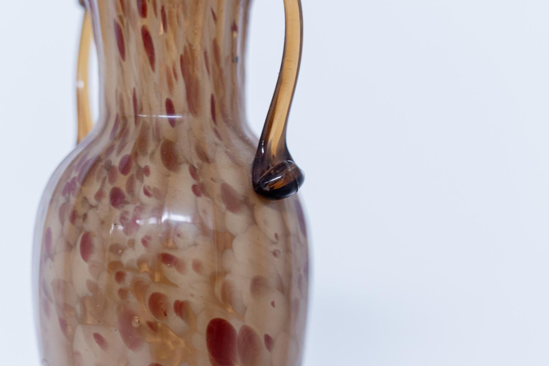 Vintage Brown Murano Glass Vase by Fratelli Toso, 1920s In Good Condition For Sale In Milano, IT