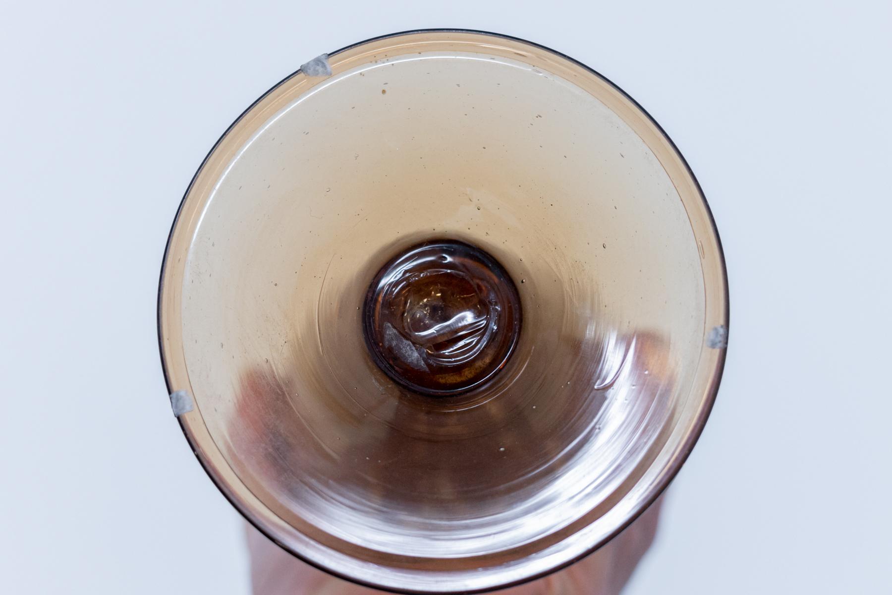 Vintage-Vase aus braunem Murano-Glas von Fratelli Toso, 1920er Jahre (Muranoglas) im Angebot